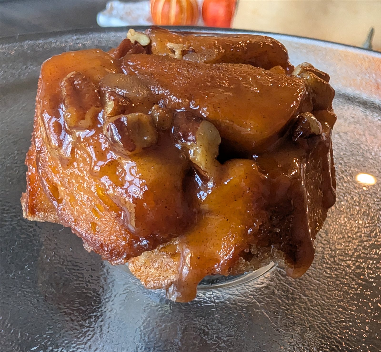Six-inch glazed monkey bread with pecans