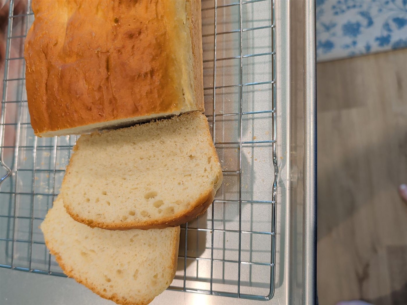 Sliced white sandwich bread showing the soft interior